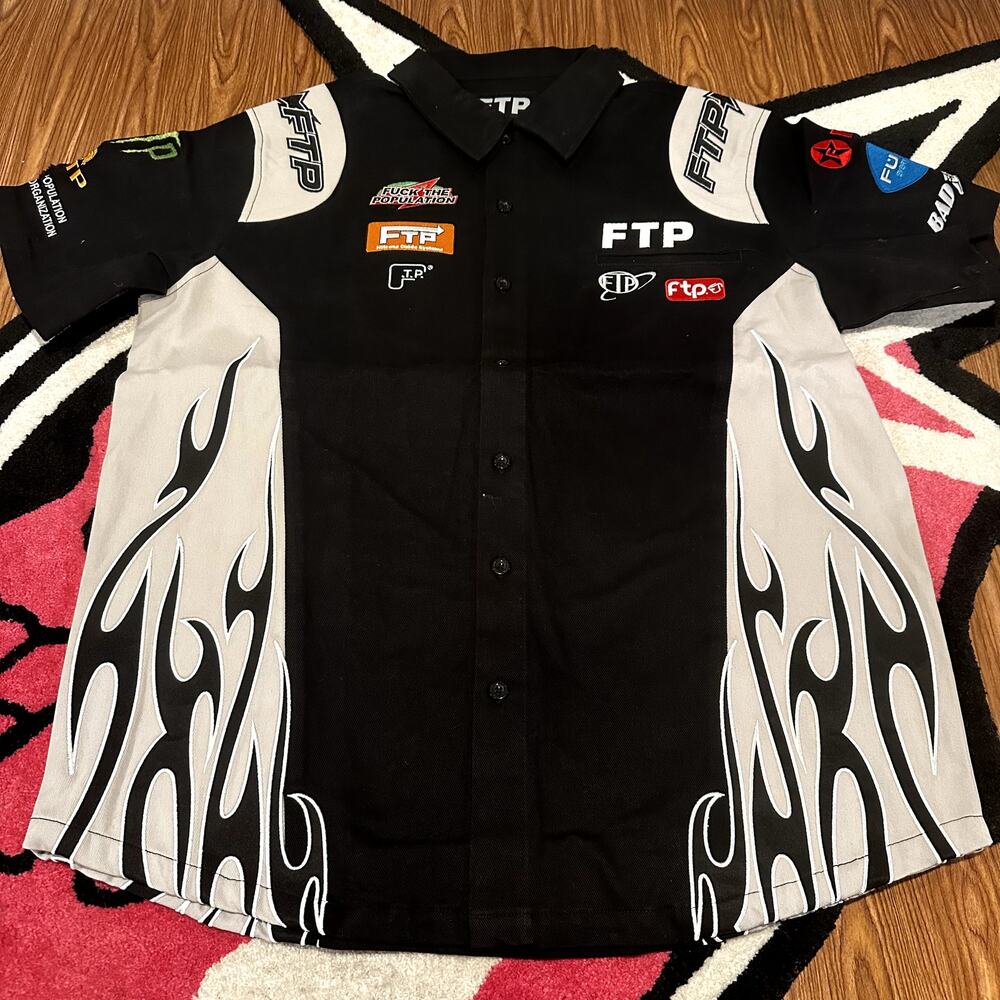 FTP Raceway Button Up Shirt – Black – Large – Brand New - Picture 2 of 11
